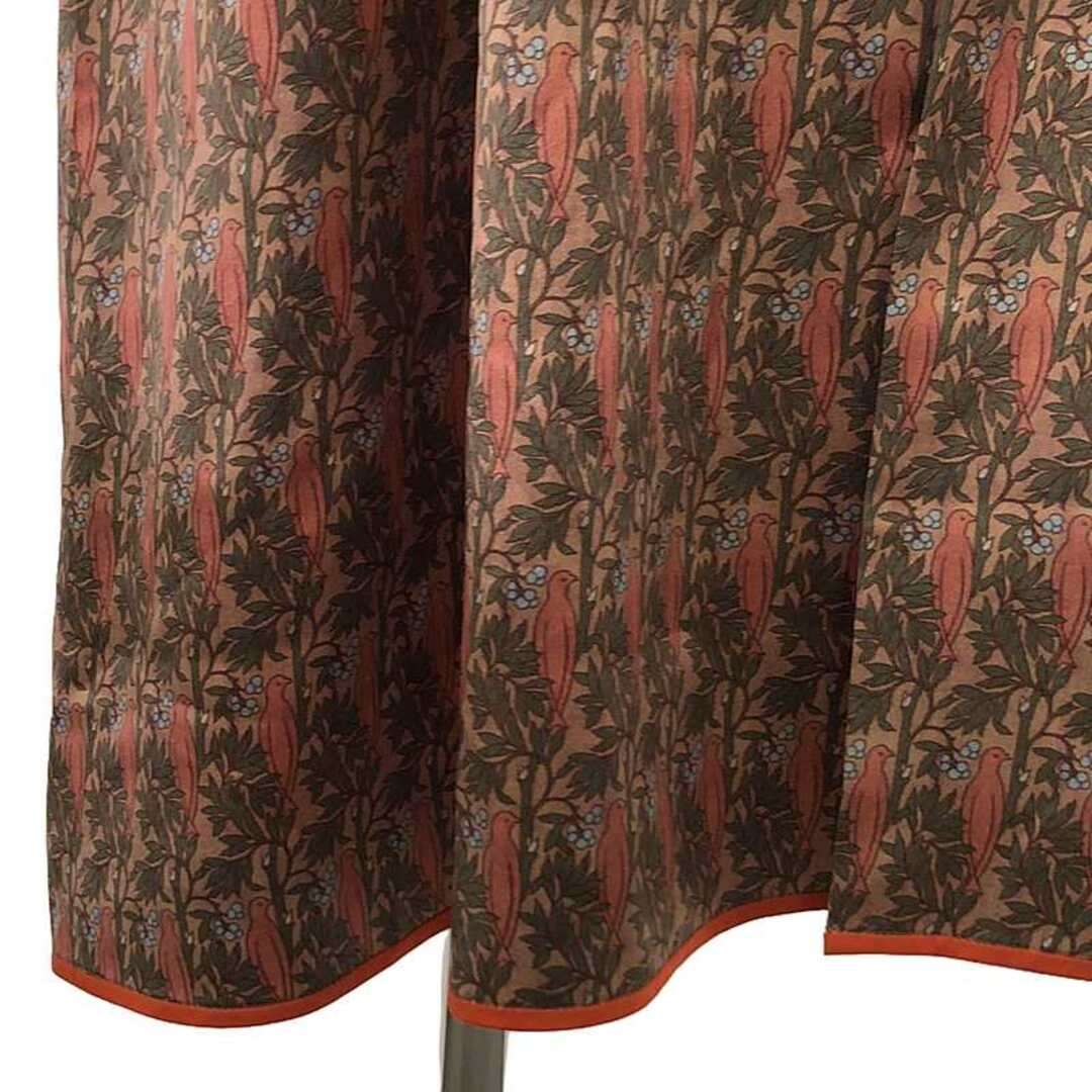 美品】 Drawer / ドゥロワー | 鳥 総柄 シルクドレス ワンピース 美品】 Drawer / ドゥロワー | 鳥 総柄 シルクドレス ワンピース