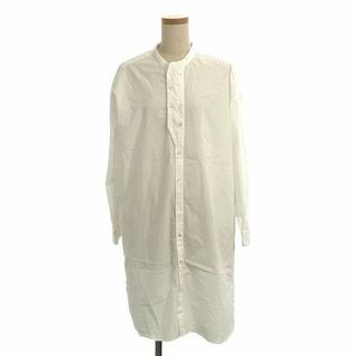 ネストローブ(nest Robe)の【美品】  nest robe / ネストローブ | コットンリネンブロードダブルボタンロングシャツ | F | ホワイト | レディース(シャツ/ブラウス(長袖/七分))