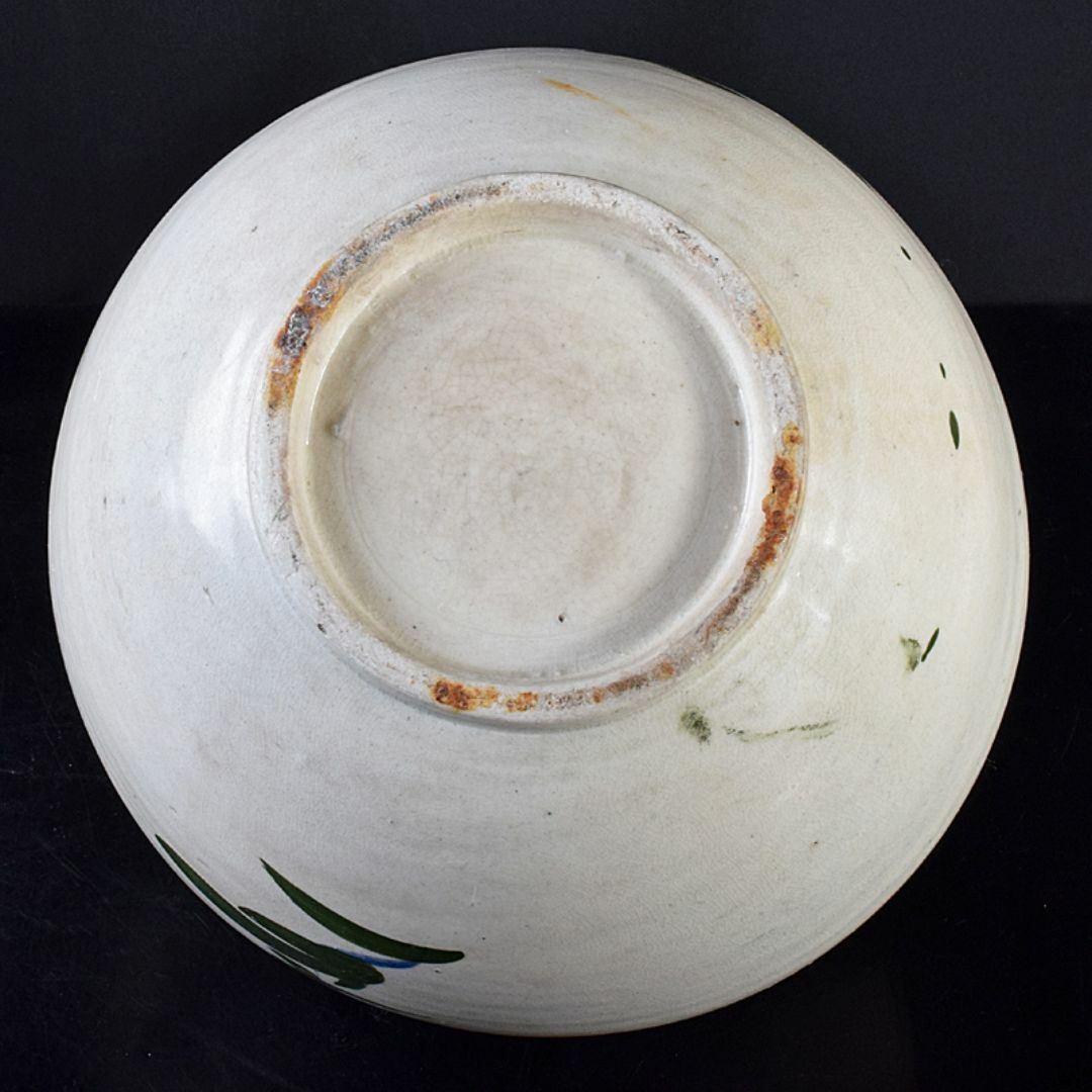 朝鮮美術 李朝 高麗白磁 色絵 花文 壷 高さ約31㎝ V R5859B