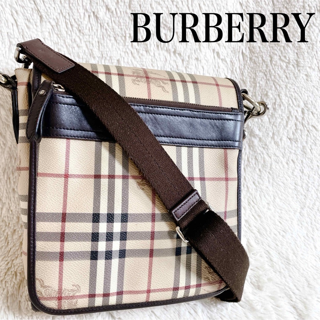 美品 BURBERRY ノバチェック シャドーホース PVC ショルダーバッグ 美品 BURBERRY ノバチェック シャドーホース PVC ショルダーバッグ