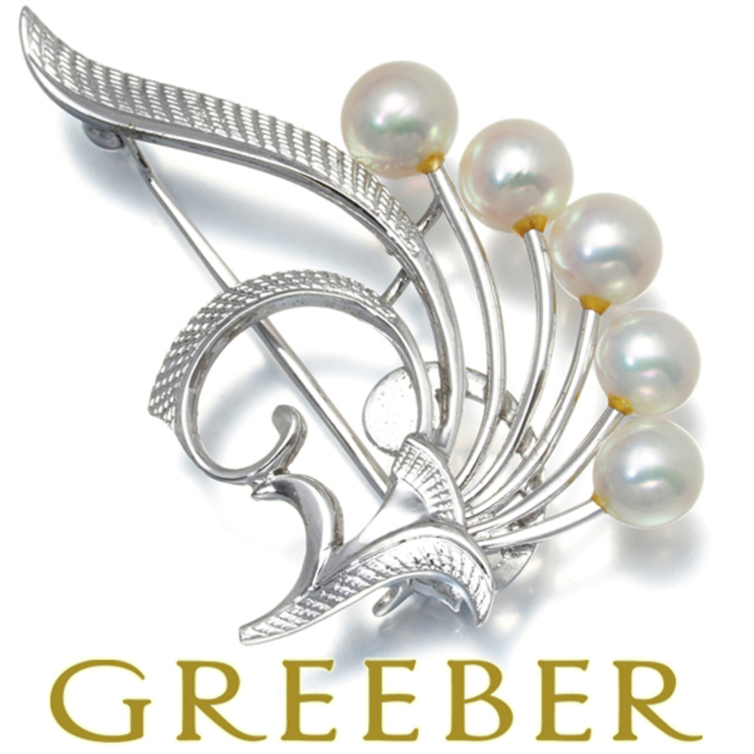 MIKIMOTO - ミキモト ブローチ パール 真珠 5.0-5.8mm シルバー MIKIMOTO - ミキモト ブローチ パール 真珠 5.0-5.8mm シルバー