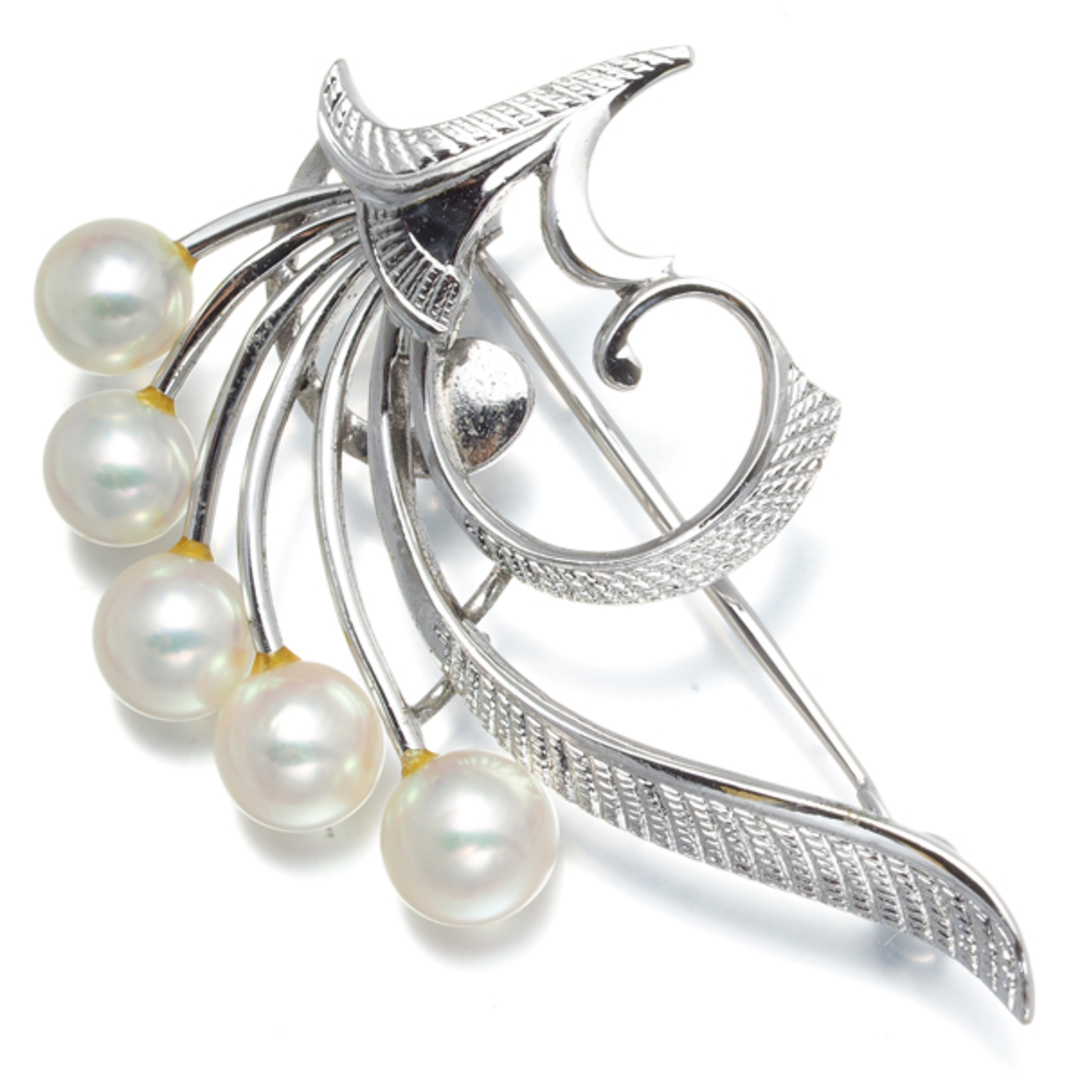 MIKIMOTO - ミキモト ブローチ パール 真珠 5.0-5.8mm シルバー MIKIMOTO - ミキモト ブローチ パール 真珠 5.0-5.8mm シルバー