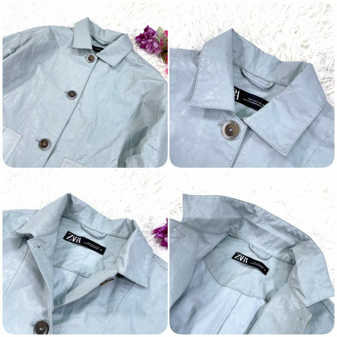 ZARA - ✨美品✨ ZARA コントラストレザー風ジャケット ザラ ZARA - ✨美品✨ ZARA コントラストレザー風ジャケット ザラ