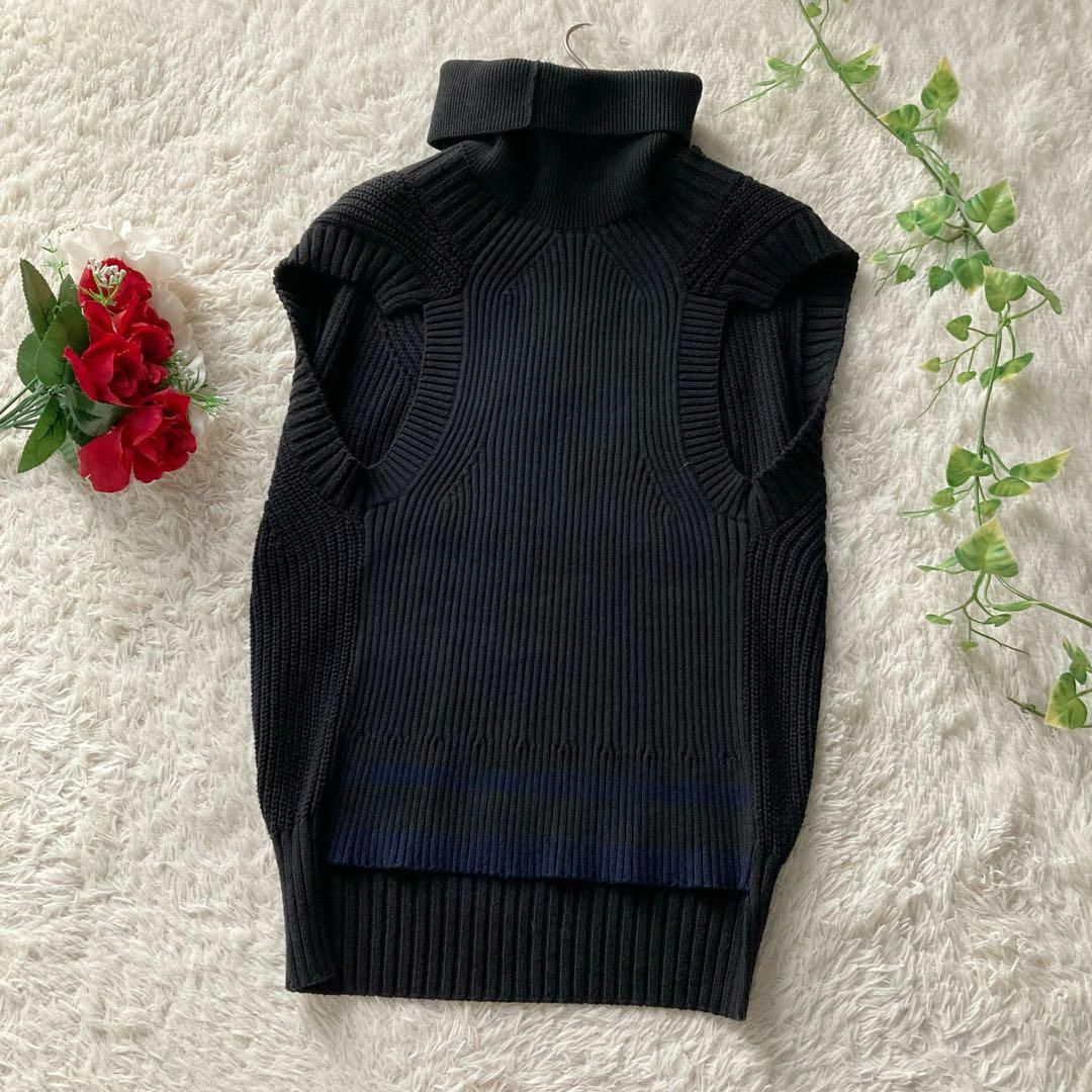 sacai - sacai カットアウトアシンメトリーニットベスト Knit sacai - sacai カットアウトアシンメトリーニットベスト Knit