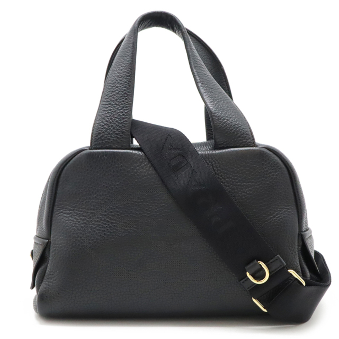 PRADA - PRADA プラダ パンチングロゴ ハンドバッグ ミニバッグ 2WAY ショルダーバッグ レザー NERO 黒 ブラック ゴールド金具 国内ブティック購入品 1BB078
