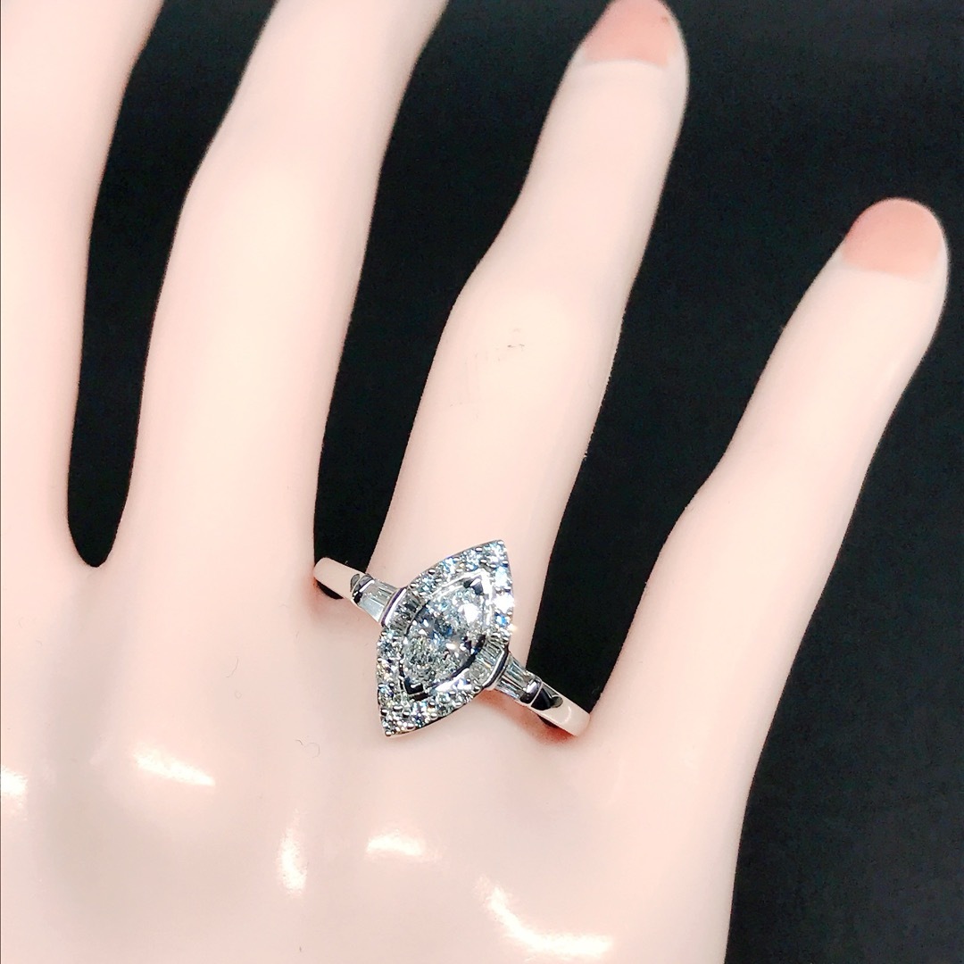 計0.82ct GSTV ダイヤモンドリング PT950 マーキスカット 大粒 レディースのアクセサリー(リング(指輪))の商品写真