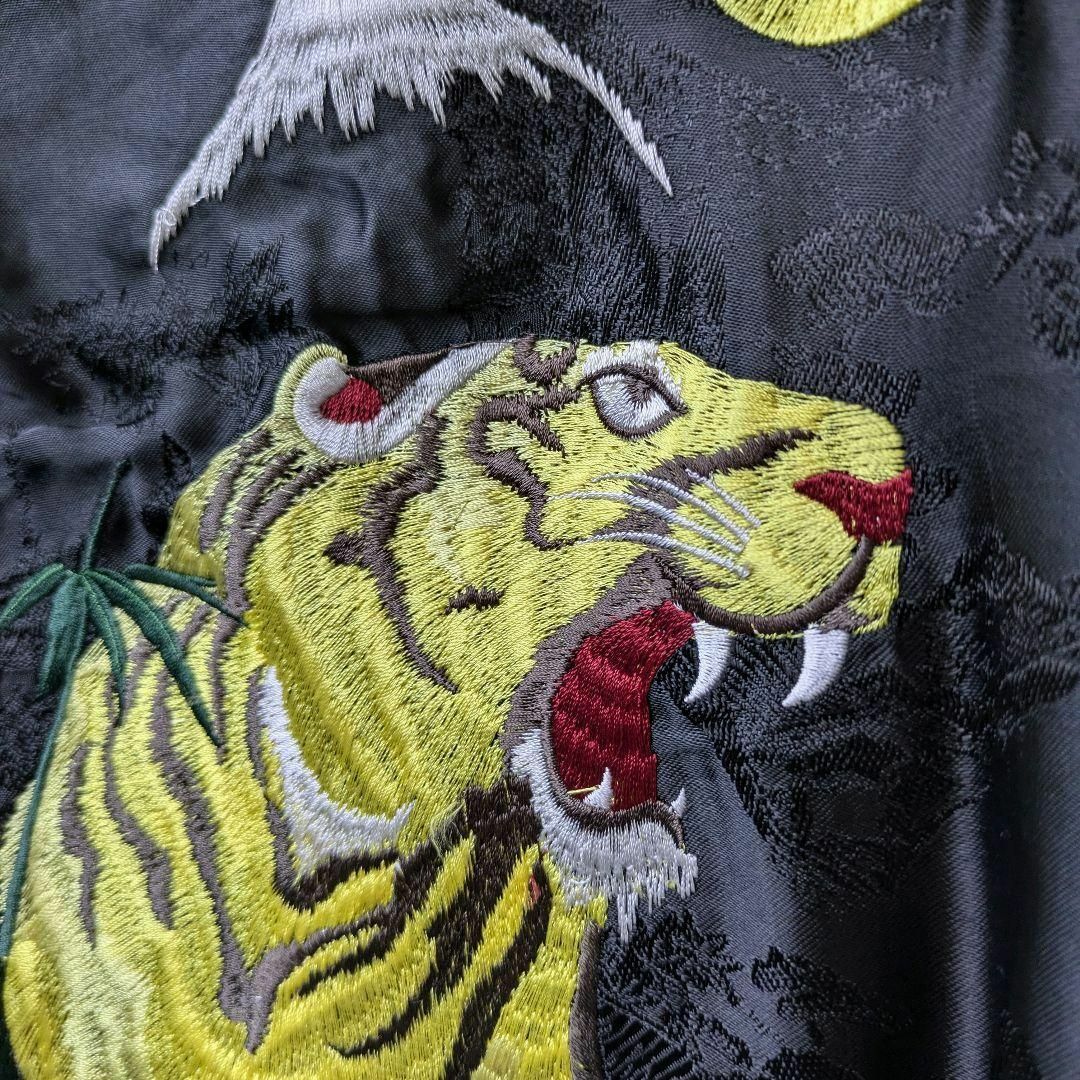 HOUSTON スカジャン ブラック Lサイズ 富士山と虎の刺繍 HOUSTON スカジャン ブラック Lサイズ 富士山と虎の刺繍