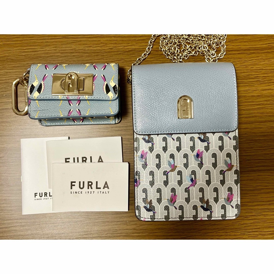 FURLA - FURLA フルラ 鳥柄 スマホショルダー チェーン FURLA - FURLA フルラ 鳥柄 スマホショルダー チェーン