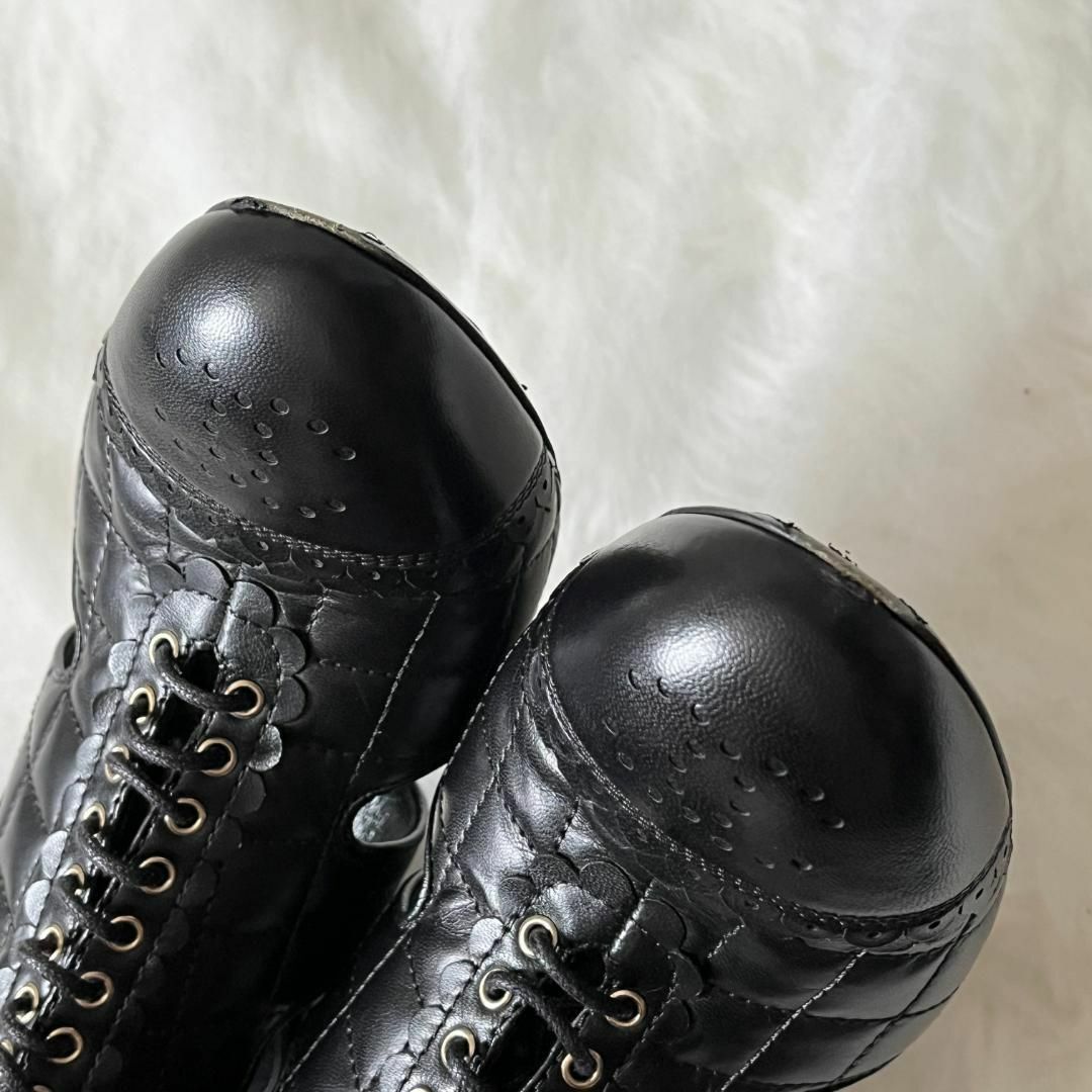 シャネル☆37☆マトラッセ レザー 黒 パンプル ヒール シャネル☆37☆マトラッセ レザー 黒 パンプル ヒール