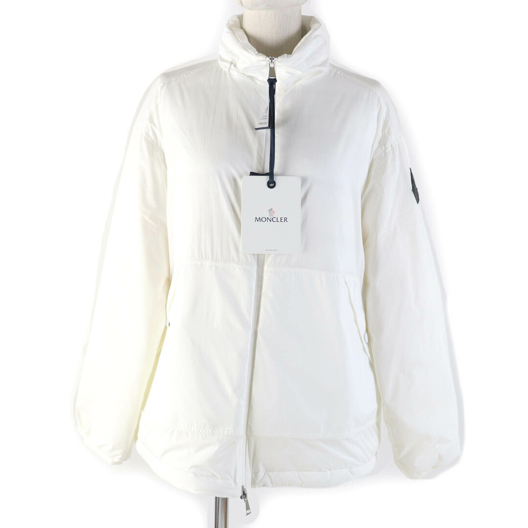 MONCLER - 未使用品☆MONCLER モンクレール 21SS MENCHIB デカロゴワッペン・フード入り ダウンジャケット ホワイト 1 ハンガー付き 正規品 レディース