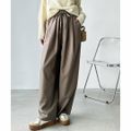 【MOBE】【LL】ウールライクダブルタックイージーパンツ