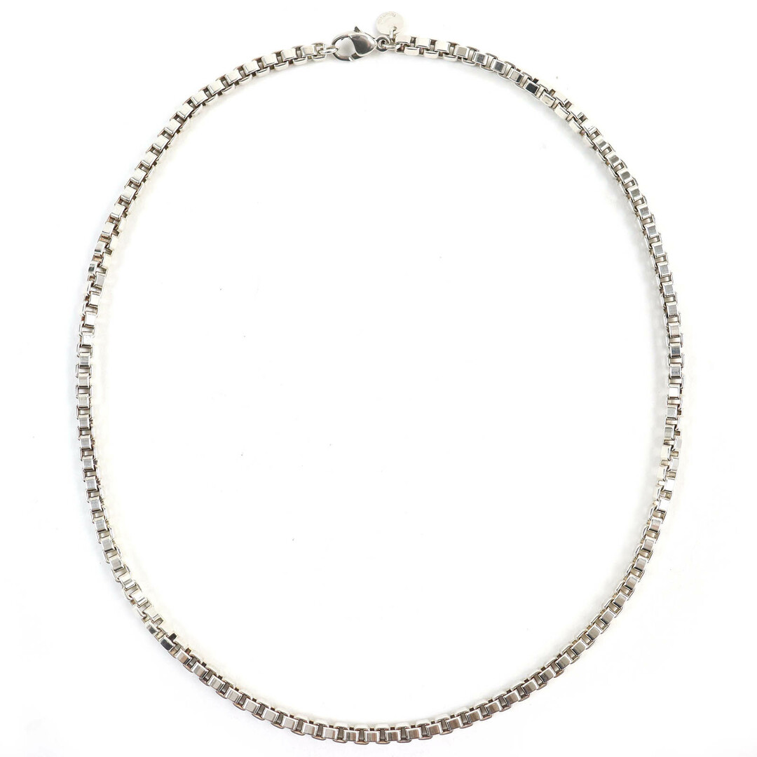 美品△TIFFANY&Co. ティファニー ベネチアン スクエア チェーン ネックレス アクセサリー SV925 シルバー 重量38.02g メンズ シンプルデザイン◎