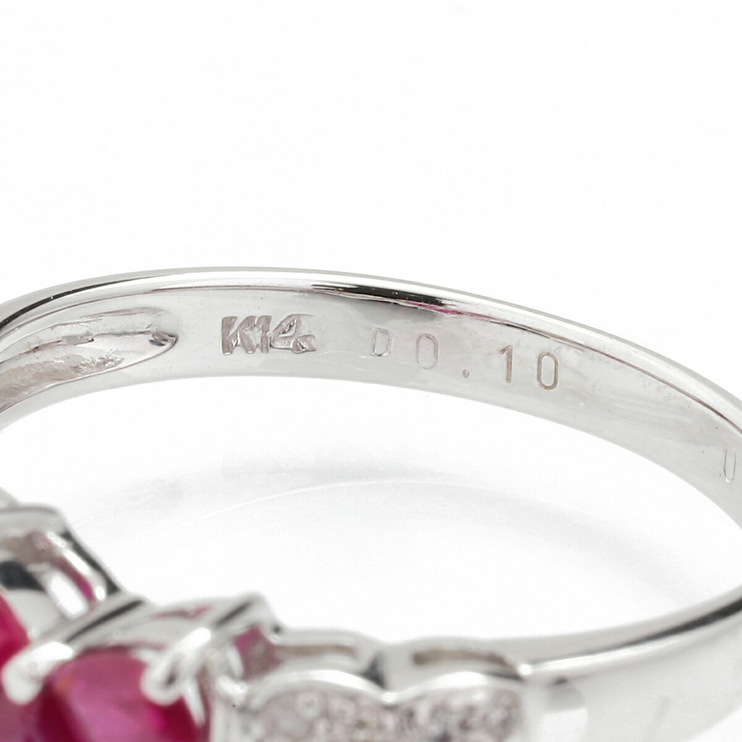 ハートモチーフリング 指輪 ルビー 1.0ct ダイヤモンド K14 14号 ハートモチーフリング 指輪 ルビー 1.0ct ダイヤモンド K14 14号