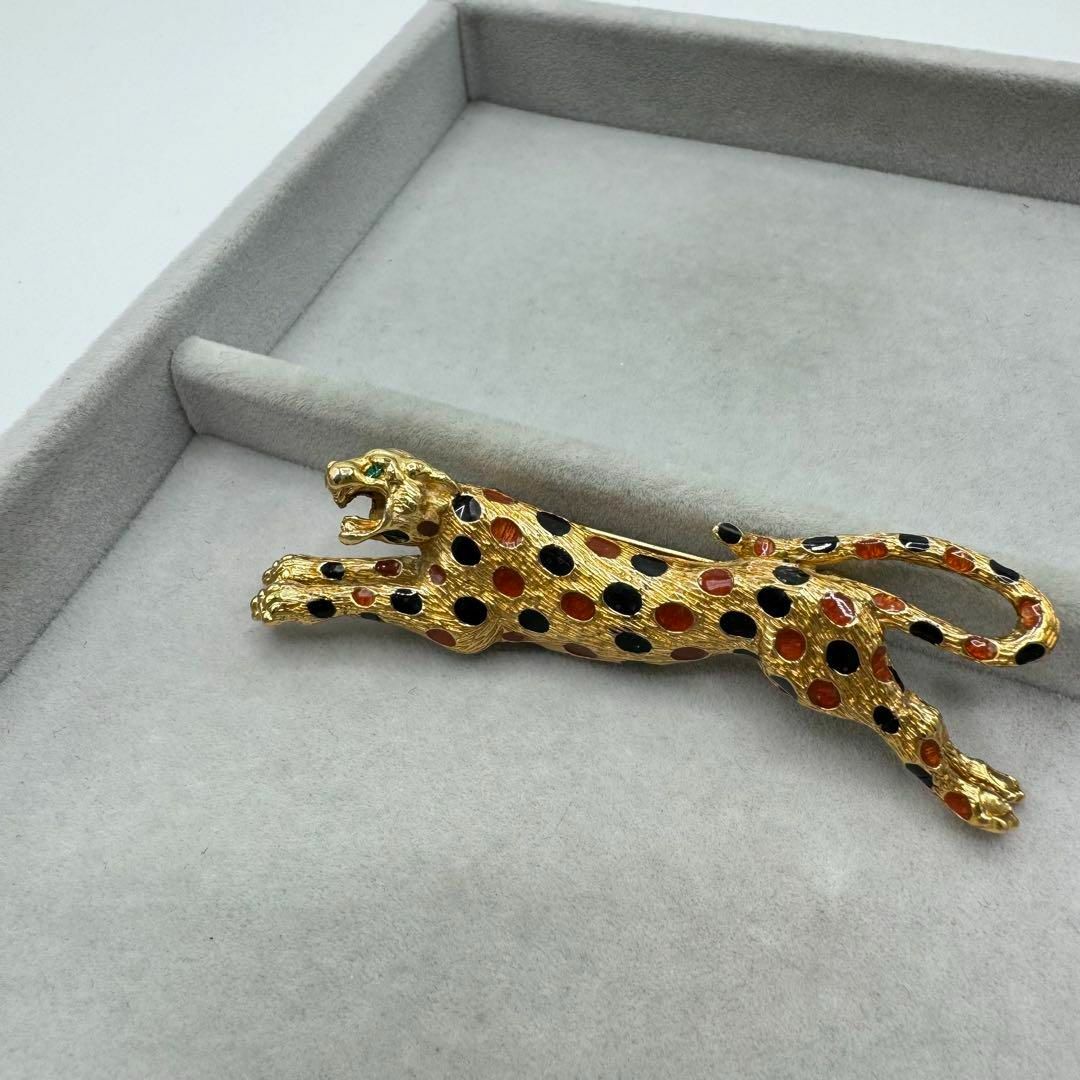 【ポイント10倍】 希少】CINER ブローチ ゴールド ヒョウ ピューマ ヴィンテージ ブローチ/コサージュ アクセサリー