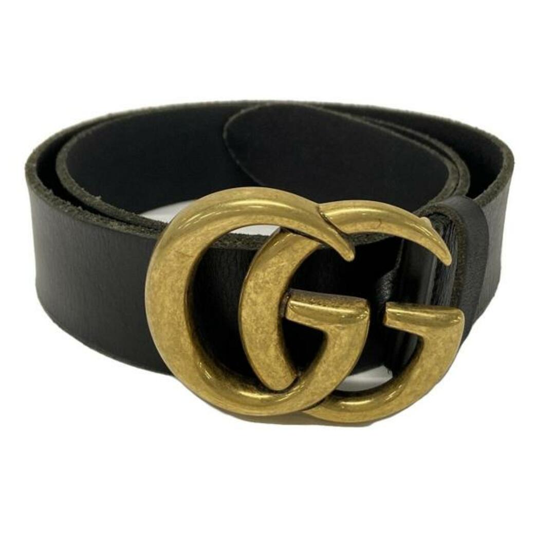 GUCCI(グッチ) ベルト 95-38 525040 黒×ゴールド レザー ベルト GUCCI(グッチ) ベルト 95-38 525040 黒×ゴールド レザー ベルト