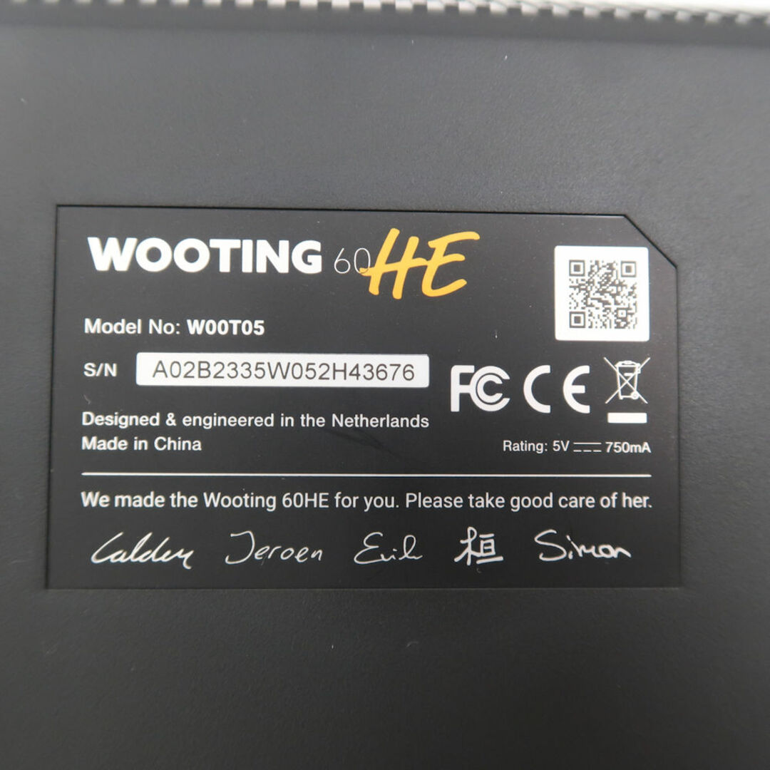 美品 Wooting ウーティン 60HE ゲーミングキーボード ラピッド 美品 Wooting ウーティン 60HE ゲーミングキーボード ラピッド