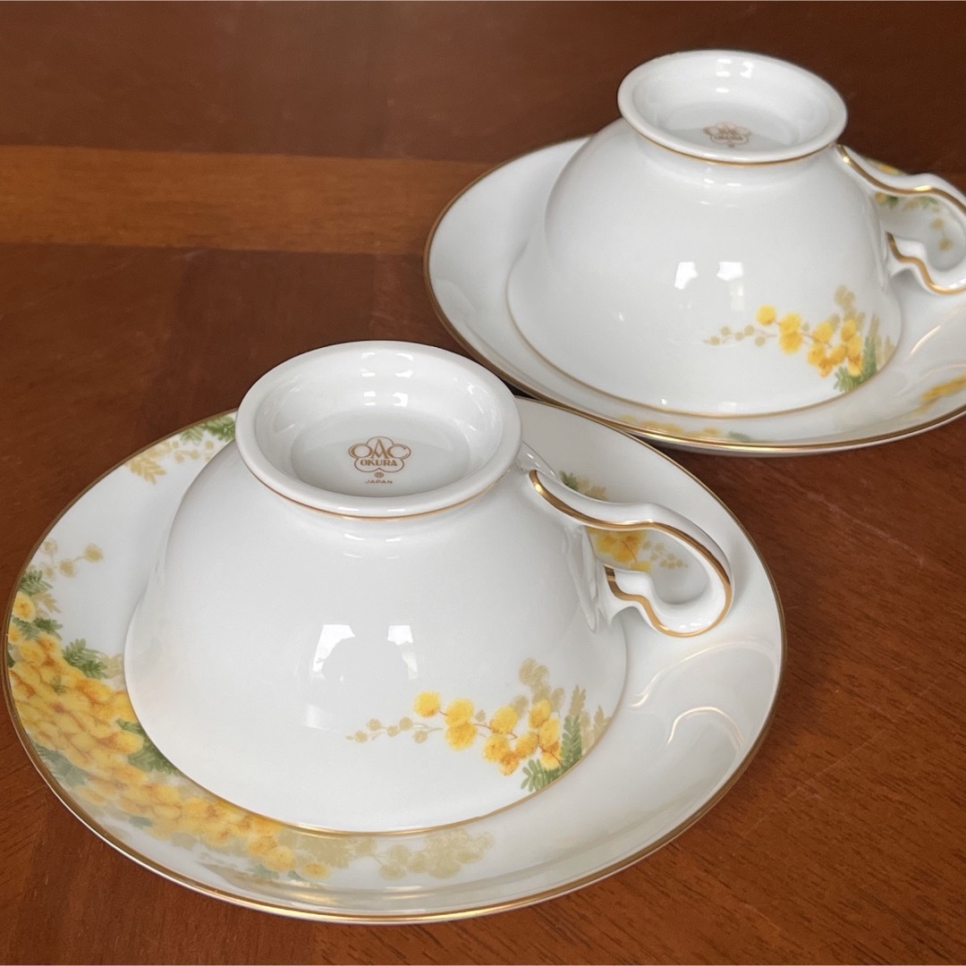大倉陶園 - 【美品】大倉陶園☆ミモザ☆C/S ペア(オリジナルBOX 大倉陶園 - 【美品】大倉陶園☆ミモザ☆C/S ペア(オリジナルBOX