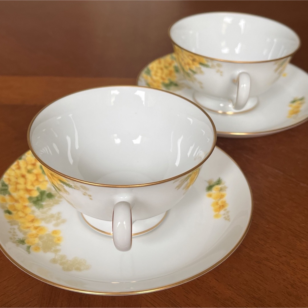 大倉陶園 - 【美品】大倉陶園☆ミモザ☆C/S ペア(オリジナルBOX 大倉陶園 - 【美品】大倉陶園☆ミモザ☆C/S ペア(オリジナルBOX