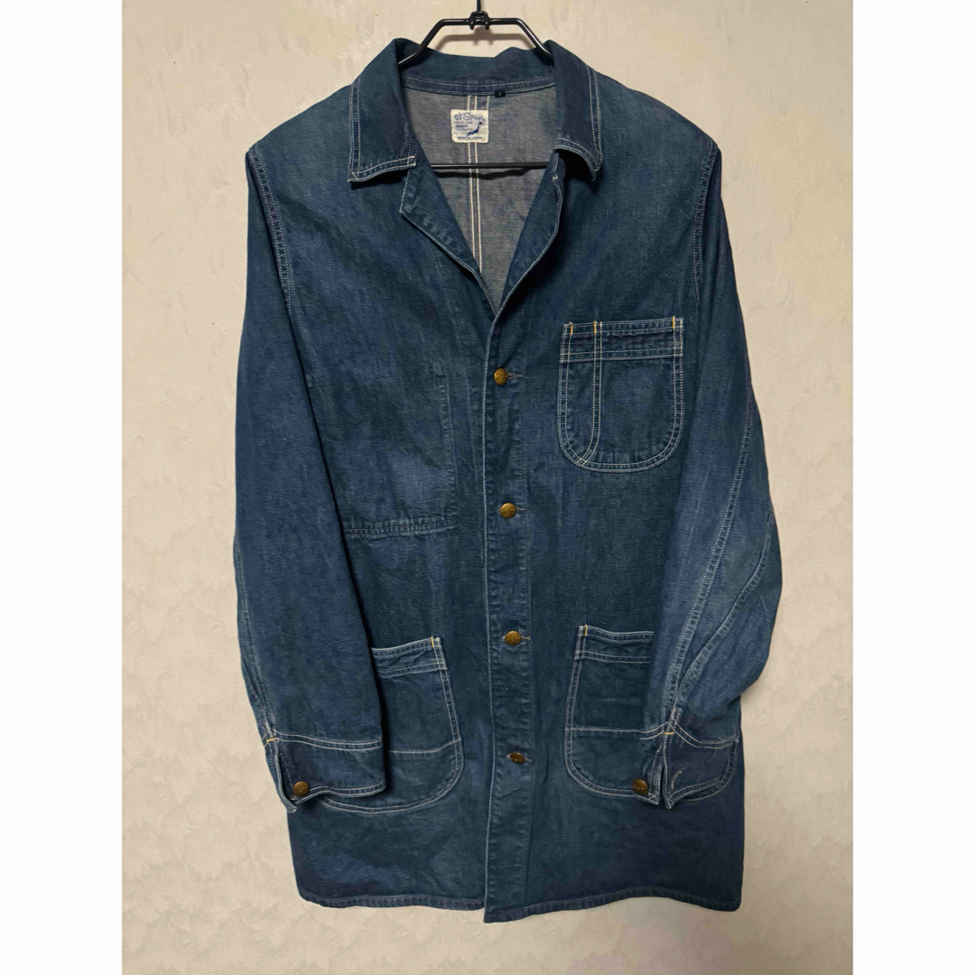 オアスロウ or slow デニム ショップコート 1 美品 オアスロウ or slow デニム ショップコート 1 美品