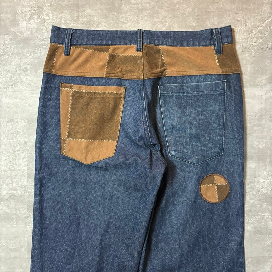 TTT_MSW - Vintage パッチワーク デザイン デニム スラックス TTT_MSW - Vintage パッチワーク デザイン デニム スラックス