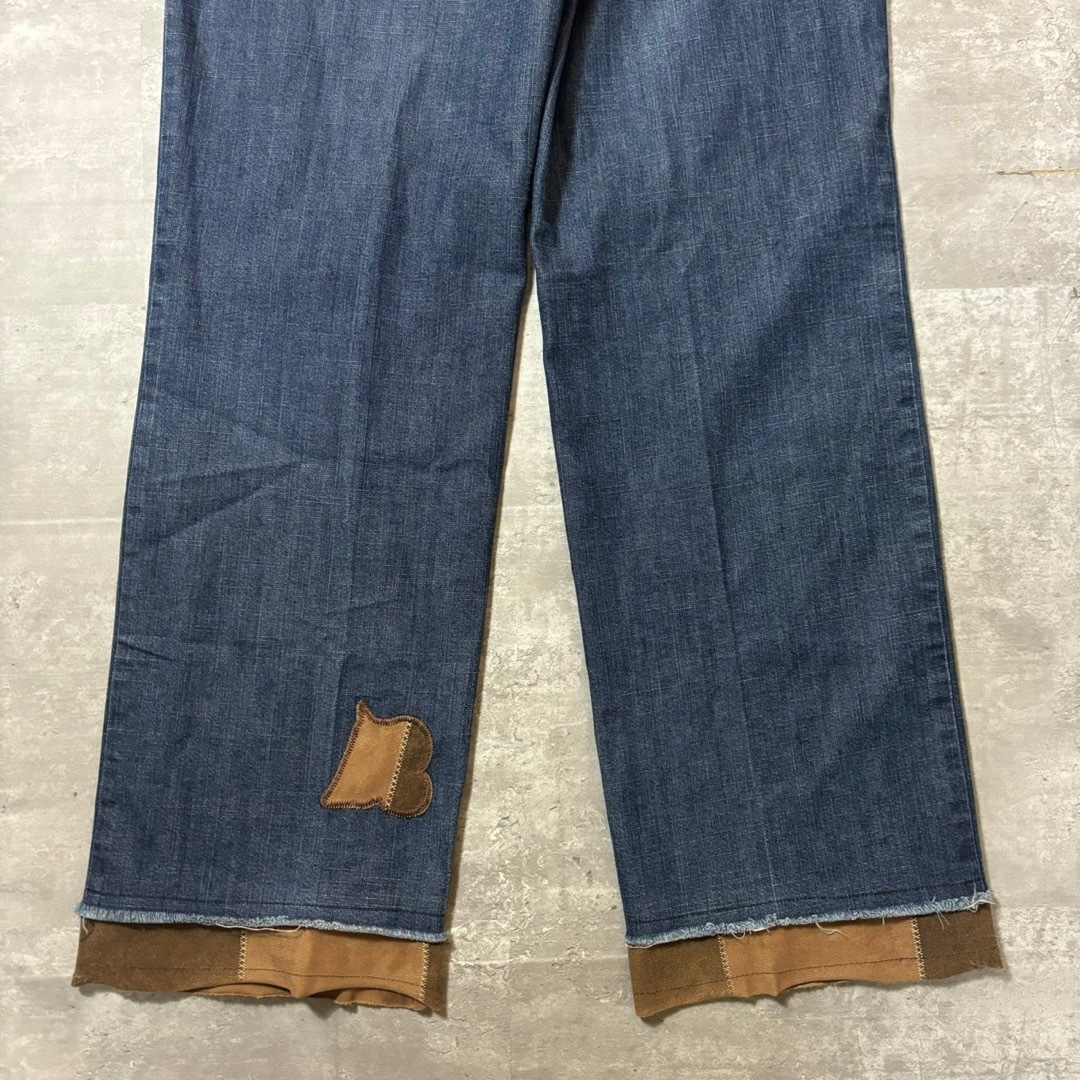 TTT_MSW - Vintage パッチワーク デザイン デニム スラックス TTT_MSW - Vintage パッチワーク デザイン デニム スラックス