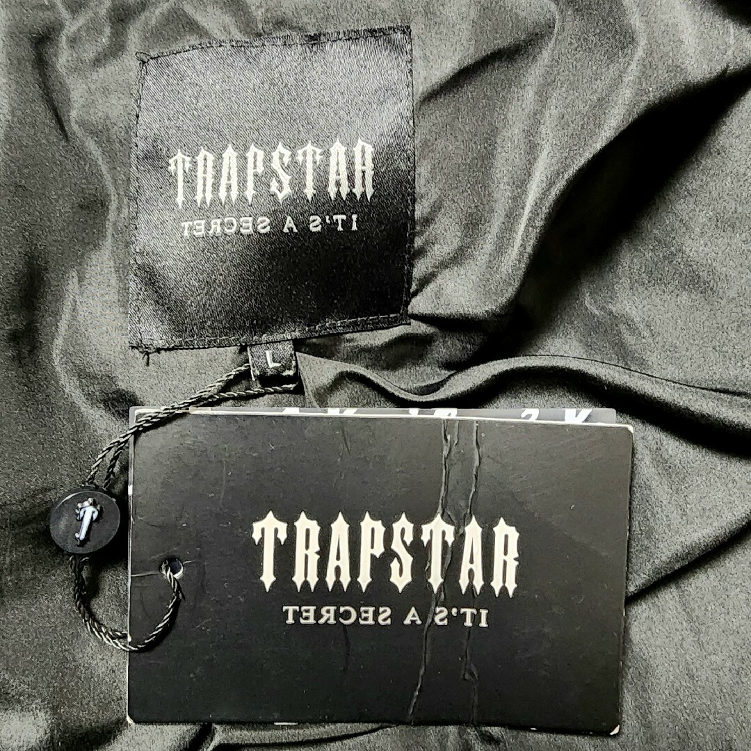 TRAPSTAR トラップスター ダウン ジャケット ブラック バックロゴ L TRAPSTAR トラップスター ダウン ジャケット ブラック バックロゴ L