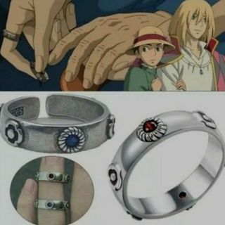 ジブリ美術館 赤かっ ハウルの動く城 指輪 セット ジブリ美術館 赤かっ ハウルの動く城 指輪 セット
