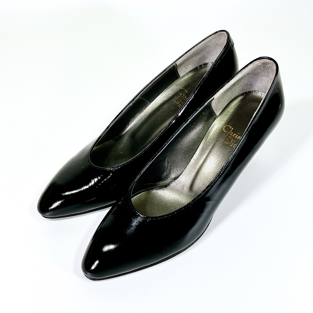 新品未使用】Christian Dior エナメル パンプス 黒 21.5 新品未使用】Christian Dior エナメル パンプス 黒 21.5