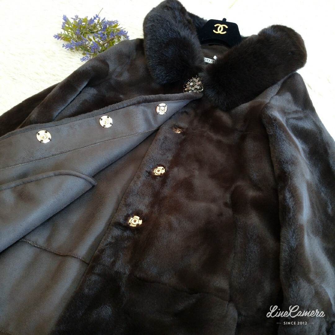 新品タグ付き☆RISELIN 希少な大きめサイズ ファーコート size48 新品タグ付き☆RISELIN 希少な大きめサイズ ファーコート size48