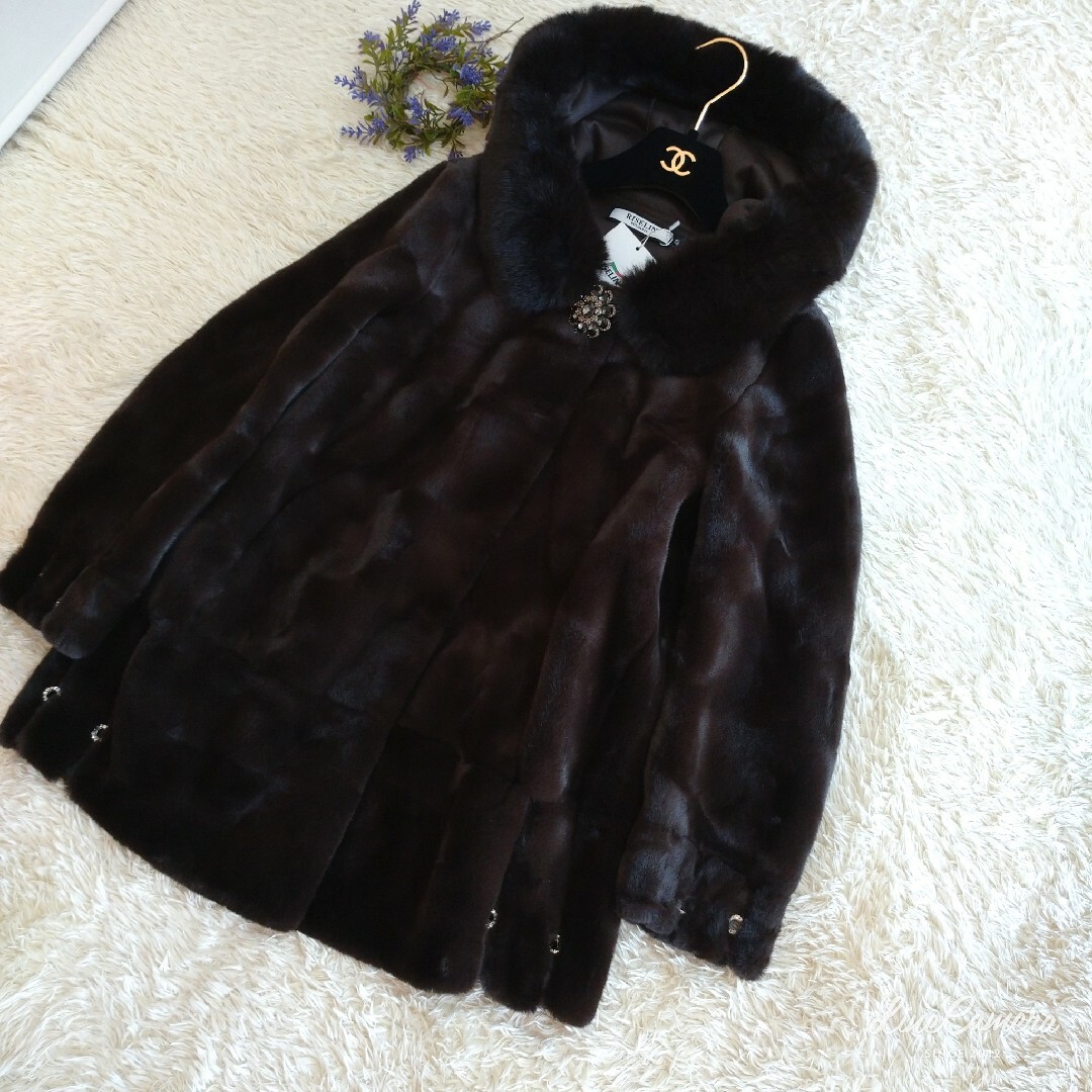 新品タグ付き☆RISELIN 希少な大きめサイズ ファーコート size48 新品タグ付き☆RISELIN 希少な大きめサイズ ファーコート size48