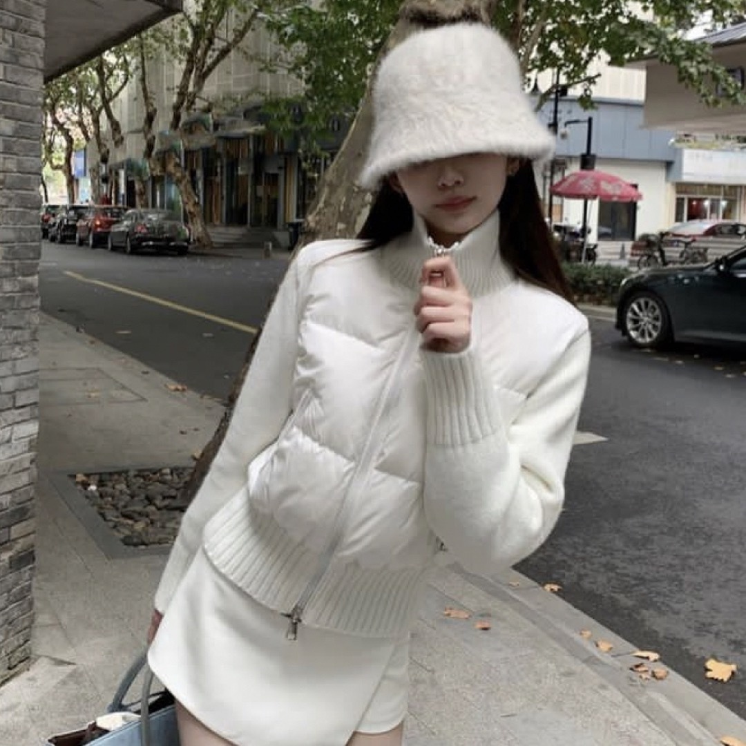 White Knit Down Jaket ホワイトニットダウンジャケットの通販 White Knit Down Jaket ホワイトニットダウンジャケットの通販