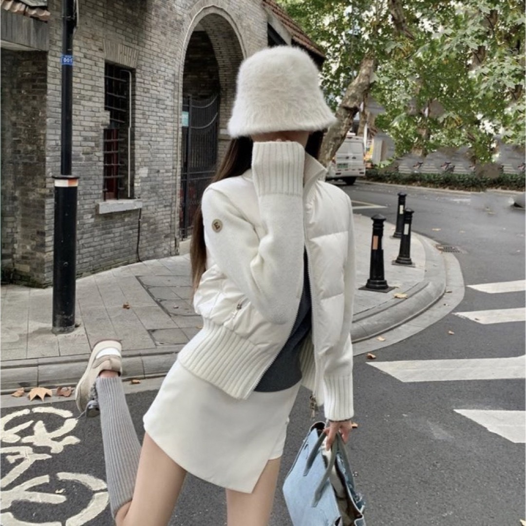White Knit Down Jaket ホワイトニットダウンジャケットの通販 White Knit Down Jaket ホワイトニットダウンジャケットの通販