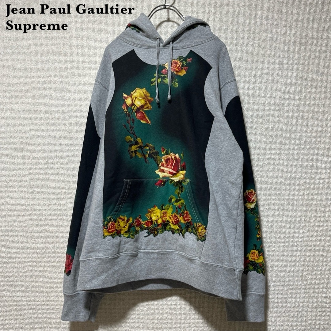 美品】Supreme×JeanPaulGaultier パーカー グレー M 美品】Supreme×JeanPaulGaultier パーカー グレー M