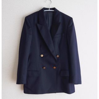 アクアスキュータム(AQUA SCUTUM)のAquascutum　金ボタン 紺ブレ ダブルテーラードジャケット(テーラードジャケット)