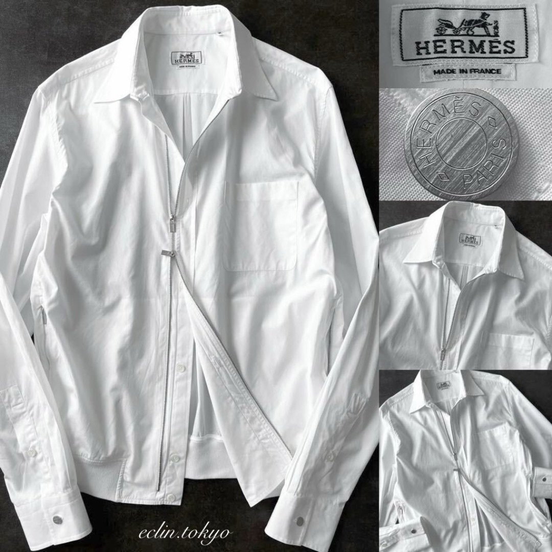 HERMES - HERMES シャツジャケット 2WAYダブルZIP セリエボタン HERMES - HERMES シャツジャケット 2WAYダブルZIP セリエボタン
