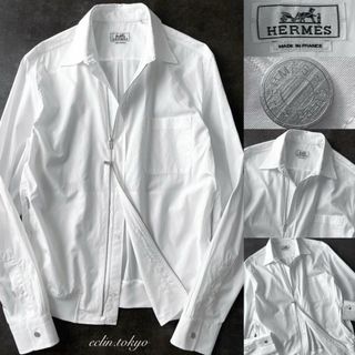 エルメス(HERMES)のHERMES シャツジャケット 2WAYダブルZIP  セリエボタン E4382(シャツ)
