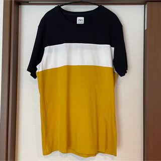 ザラ(ZARA)のZARA   Tシャツ　半袖　Mサイズ　メンズ　ネイビー(Tシャツ/カットソー(半袖/袖なし))