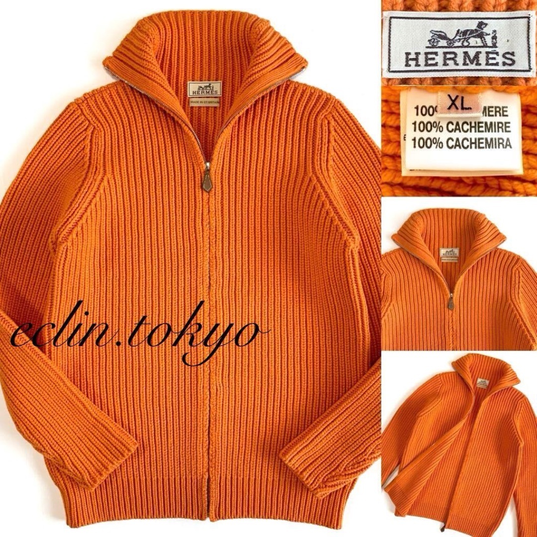 HERMES - エルメス カシミヤ100% ドライバーズニット カーディガン E4361