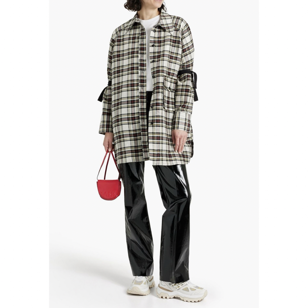 新品タグ付き定価5万8千円!GANNI ガニー*シルク混チェックシャツ 新品タグ付き定価5万8千円!GANNI ガニー*シルク混チェックシャツ