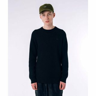 ラコステ(LACOSTE)の【ブラック】ローゲージ バスケット編み ニットクルーネックセーター(その他)