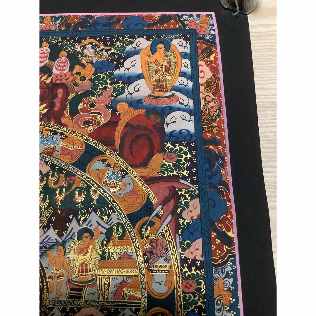 チベット密教 新品 1点物 》 手描き 曼荼羅 仏陀 六道輪廻 仏教 チベット密教 新品 1点物 》 手描き 曼荼羅 仏陀 六道輪廻 仏教