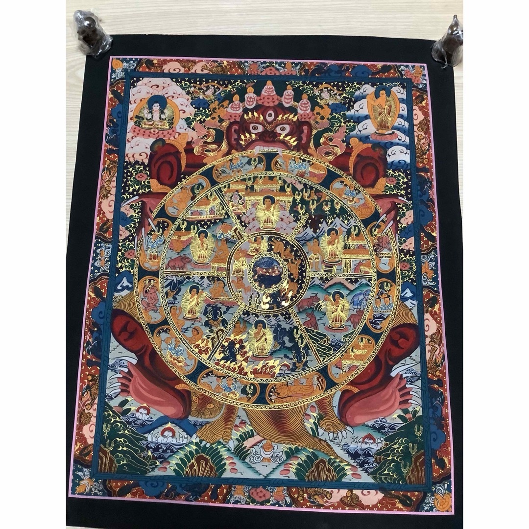 チベット密教 新品 1点物 》 手描き 曼荼羅 仏陀 六道輪廻 仏教 チベット密教 新品 1点物 》 手描き 曼荼羅 仏陀 六道輪廻 仏教