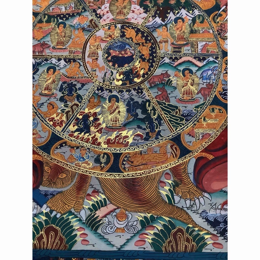 チベット密教 新品 1点物 》 手描き 曼荼羅 仏陀 六道輪廻 仏教 チベット密教 新品 1点物 》 手描き 曼荼羅 仏陀 六道輪廻 仏教