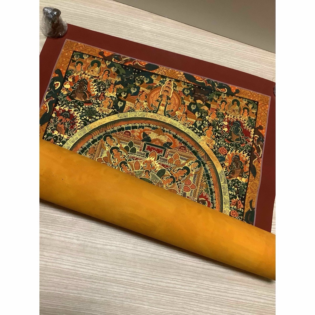 チベット密教 新品 1点物 》 手描き 曼荼羅 仏陀 釈迦 仏教 仏画 a5 チベット密教 新品 1点物 》 手描き 曼荼羅 仏陀 釈迦 仏教 仏画 a5