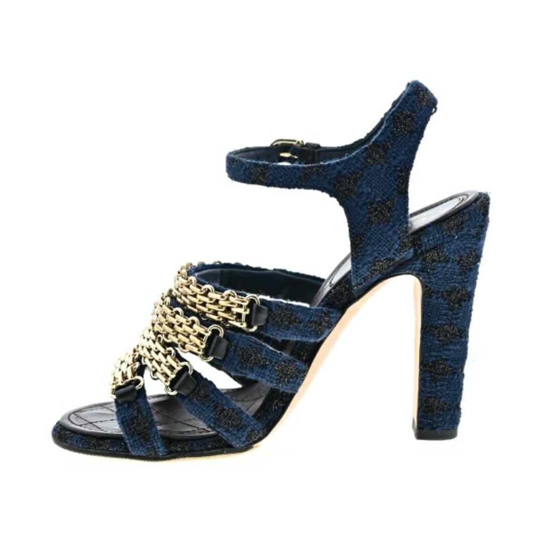 CHANEL - CHANEL シャネル サンダル EU36 1/2(23cm位) 紺 【古着 CHANEL - CHANEL シャネル サンダル EU36 1/2(23cm位) 紺 【古着