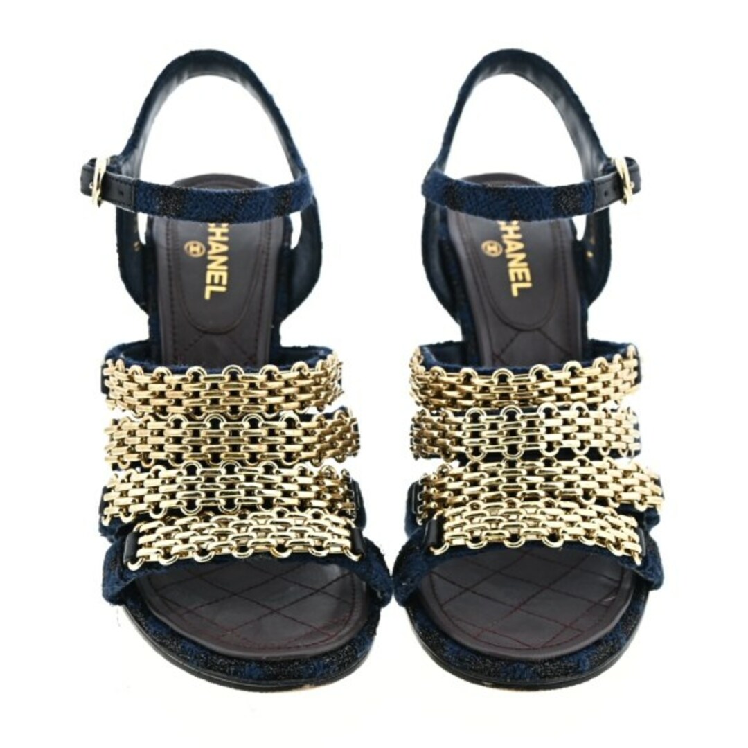 CHANEL - CHANEL シャネル サンダル EU36 1/2(23cm位) 紺 【古着 CHANEL - CHANEL シャネル サンダル EU36 1/2(23cm位) 紺 【古着
