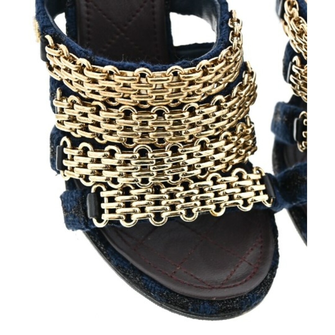 CHANEL - CHANEL シャネル サンダル EU36 1/2(23cm位) 紺 【古着 CHANEL - CHANEL シャネル サンダル EU36 1/2(23cm位) 紺 【古着