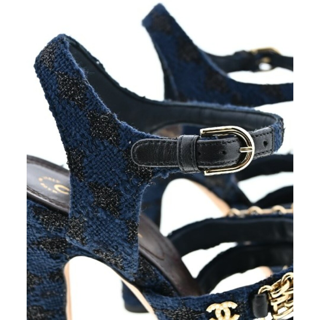 CHANEL - CHANEL シャネル サンダル EU36 1/2(23cm位) 紺 【古着 CHANEL - CHANEL シャネル サンダル EU36 1/2(23cm位) 紺 【古着