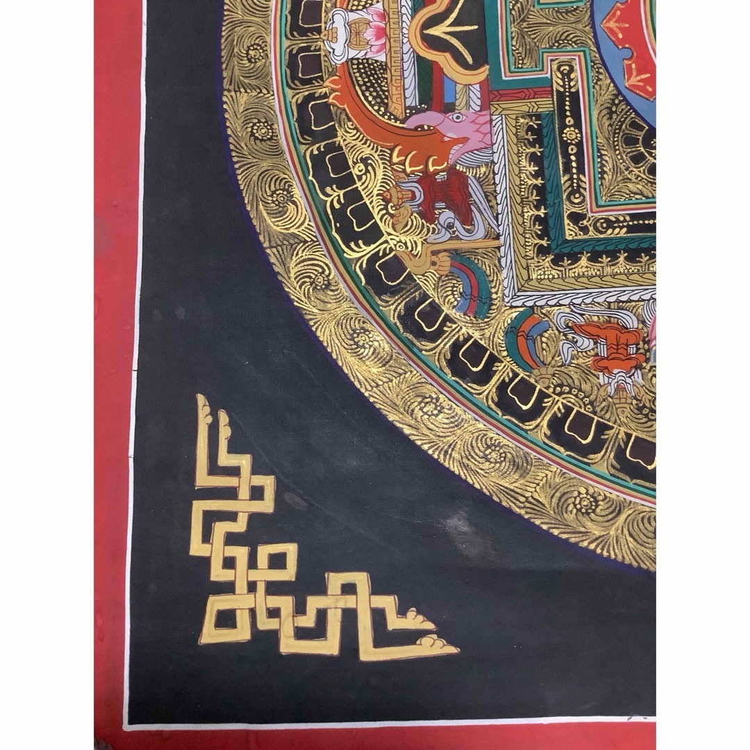 チベット密教 新品 1点物 》 手描き 曼荼羅 梵字 法具 仏画 仏教 b1 チベット密教 新品 1点物 》 手描き 曼荼羅 梵字 法具 仏画 仏教 b1