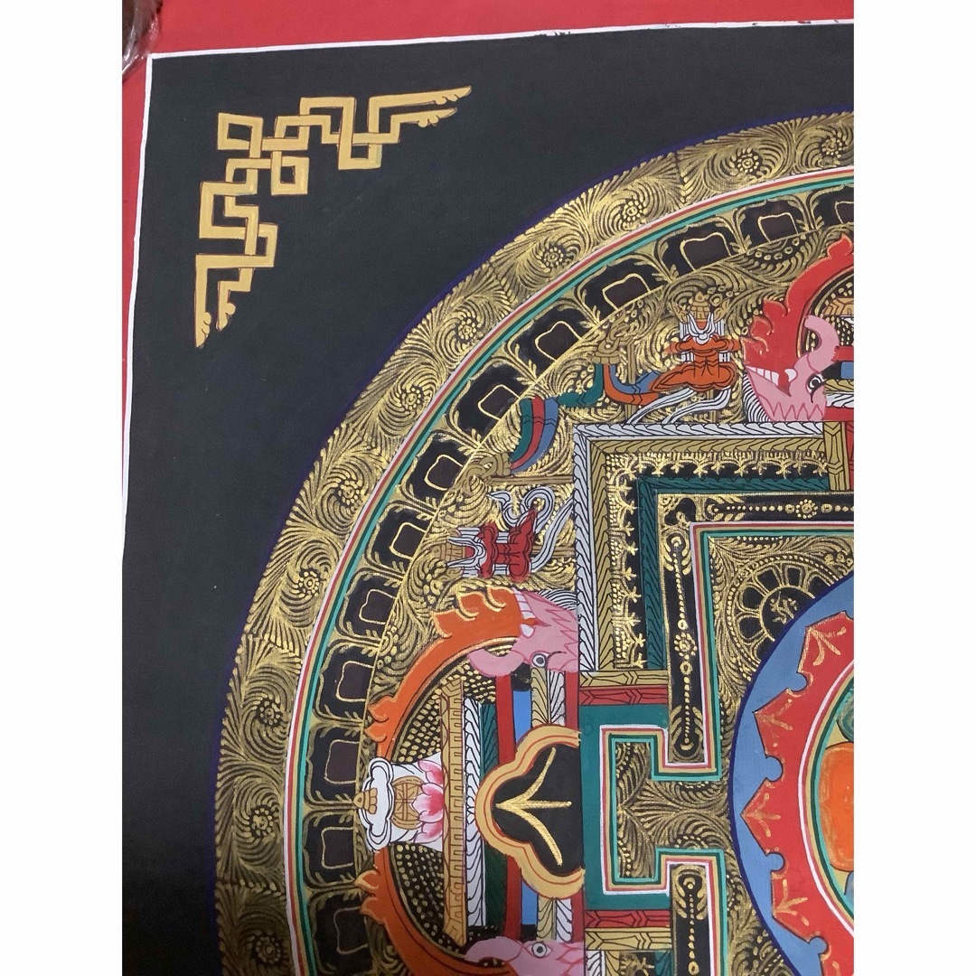 チベット密教 新品 1点物 》 手描き 曼荼羅 梵字 法具 仏画 仏教 b1 チベット密教 新品 1点物 》 手描き 曼荼羅 梵字 法具 仏画 仏教 b1